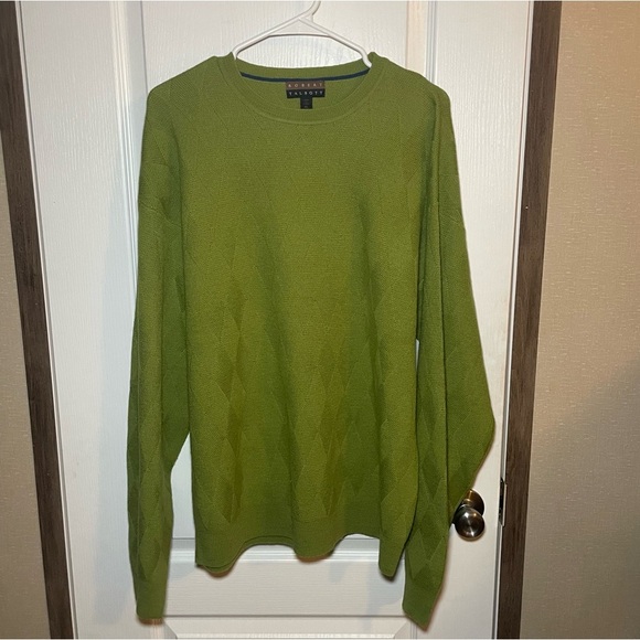 Robert Talbott Lime Green 100% Merino Wool Sweater Size XL - Picture 1 of 6